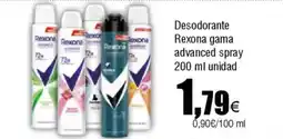 Cash FROIZ REXONA Desodorante gama advanced spray oferta