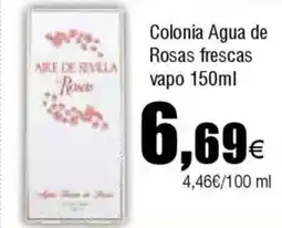 Cash FROIZ Colonia Agua de Rosas frescas vapo oferta