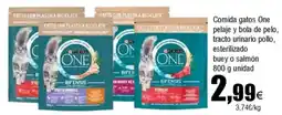 Cash FROIZ PURINA ONE Comida gatos pelaje y bola de pelo, tracto urinario pollo, esterilizado buey o salmón oferta