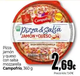 Unide Market CAMPOFRIO Pizza jamón y queso con salsa mozzarella oferta