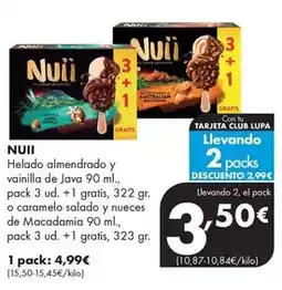 Supermercados Lupa Nuii - helado almendrado y vainilla de java oferta
