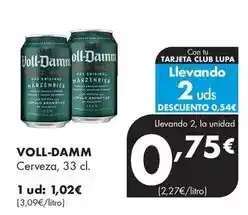 Supermercados Lupa Voll damm - cerveza oferta