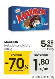 Eroski Maxibon - helado sandwich oferta