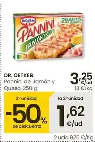 Eroski Dr oetker - pannini de jamón y queso oferta