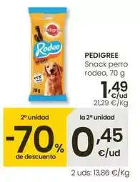 Eroski Pedigree - snack perro rodeo oferta
