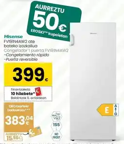 Eroski Hisense - congelador 1 puerta fv191n4aw2 oferta
