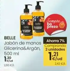 Eroski Belle - jabon de manos glicerina&argan oferta