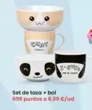 Eroski Set de taza + bol oferta