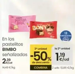 Eroski Bimbo - en los pastelitos oferta