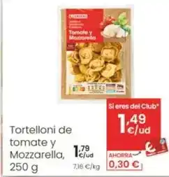 Eroski Tortelloni de tomate y mozzarella oferta