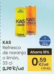Eroski Kas - refresco de naranja o limón oferta