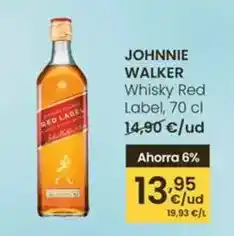 Eroski Johnnie walker - whisky red label oferta
