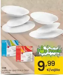 Eroski Cok - vajilla de opal elba o titán oferta