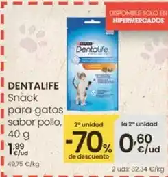 Eroski Dentalife - snack para gatos sabor pollo oferta