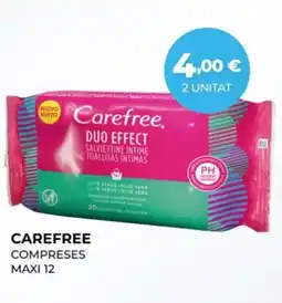Perfumeries Facial CAREFREE Compreses maxi 12 oferta