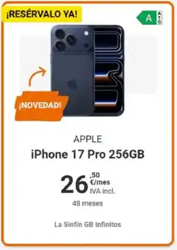 Yoigo APPLE iPhone 17 Pro 256GB oferta