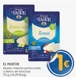 Supermercados Plaza EL PASTOR Queso mezcla semicurado o tierno en lonchas oferta