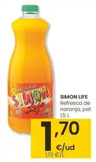 Eroski Simon life - refresco de naranja oferta