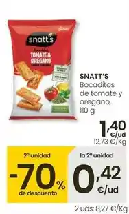 Eroski Snatt's - bocaditos de tomate y orégano oferta