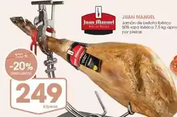 Supermercados Plaza Juan manuel - jamon de belota iberico 50% raza iberica oferta