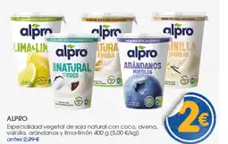 Supermercados Plaza ALPRO Especialidad vegetal de soja natural con coco, avena, vainilla, arándanos y lima-limón oferta