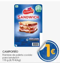 Supermercados Plaza CAMPOFRÍO Fiambre de paleta cocida para sandwich oferta