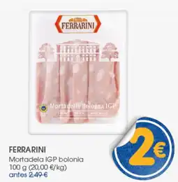Supermercados Plaza FERRARINI Mortadela IGP bolonia oferta