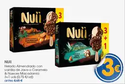 Supermercados Plaza NUII Helado Almendrado con vainilla de Java o Caramelo & Nueces Macadamia oferta