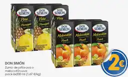 Supermercados Plaza DON SIMÓN Zumo de piña-uva o melocotón-uva oferta