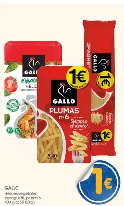 Supermercados Plaza GALLO Helices vegetales, espaguetti, pluma 6 oferta