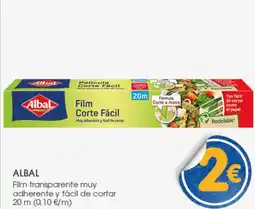 Supermercados Plaza ALBAL Film transparente muy adherente y fácil de cortar 20 m oferta