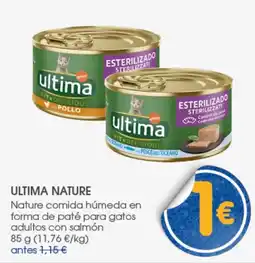 Supermercados Plaza ULTIMA Nature comida húmeda en forma de paté para gatos adultos con salmón oferta