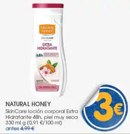Supermercados Plaza NATURAL HONEY SkinCare loción corporal Extra Hidratante 48h, piel muy seca oferta
