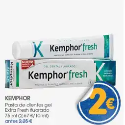 Supermercados Plaza KEMPHOR Pasta de dientes gel Extra Fresh fluorado oferta