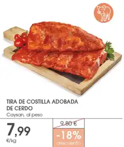 Supermercados Plaza Tira de costilla adobada de cerdo oferta