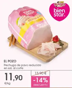 Supermercados Plaza EL POZO Pechuga de pavo reducida en sal oferta