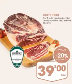 Supermercados Plaza CORTE NOBLE Centro de paleta de cebo de campo 50% raza ibérica oferta