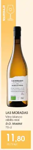 Supermercados Plaza LAS MORADAS Vino blanco albillo real D.O. Madrid oferta