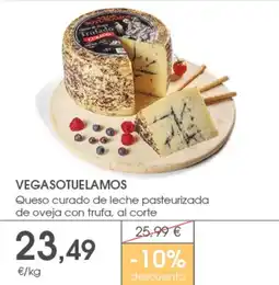 Supermercados Plaza VEGASOTUELAMOS Queso curado de leche pasteurizada de oveja con trufa oferta