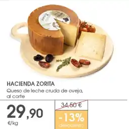Supermercados Plaza HACIENDA ZORITA Queso de leche cruda de oveja oferta