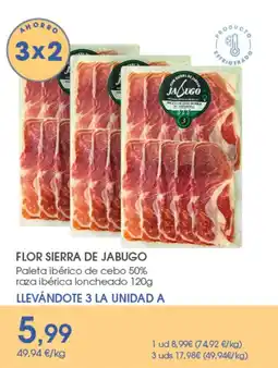 Supermercados Plaza FLOR SIERRA DE JABUGO Paleta ibérico de cebo 50% raza ibérica loncheado oferta