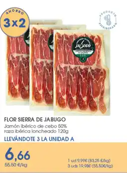 Supermercados Plaza FLOR SIERRA DE JABUGO Jamón ibérico de cebo 50% raza ibérica loncheado oferta