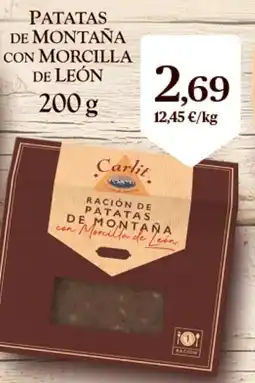 Supermercados Plaza CARLIT Patatas de montaña con morcilla de león oferta