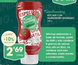 Supermercados Plaza REALFLOODING Kétchup con ingredientes naturales oferta