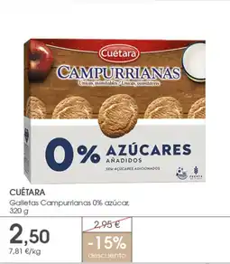 Supermercados Plaza CUÉTARA Galletas Campurrianas 0% azúcar oferta