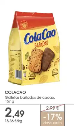 Supermercados Plaza COLACAO Galletas bañadas de cacao oferta