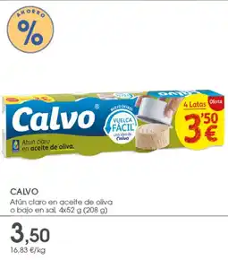 Supermercados Plaza CALVO Atún claro en aceite de oliva o bajo en sal, oferta