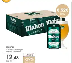 Supermercados Plaza MAHOU Cerveza rubia lager clásica oferta