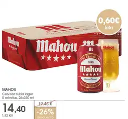 Supermercados Plaza MAHOU Cerveza rubia lager 5 estrellas oferta