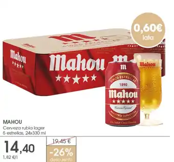 Supermercados Plaza MAHOU Cerveza rubia lager 5 estrellas oferta